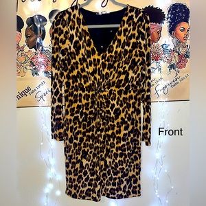 Leopard print mini dress